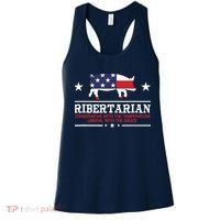 Ribertarian Ribs Pig Patriot Grilling Smoker Grill Funny BBQ Women's Tank Top thumb 0