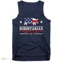 Ribertarian Ribs Pig Patriot Grilling Smoker Grill Funny BBQ Tank Top thumb 0