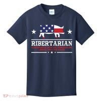 Ribertarian Ribs Pig Patriot Grilling Smoker Grill Funny BBQ Kids T-Shirt thumb 0