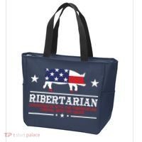 Ribertarian Ribs Pig Patriot Grilling Smoker Grill Funny BBQ Tote Bag thumb 3