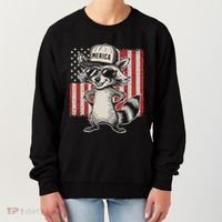 Redneck Raccoon Patriotic White Trash Party Attire Hillbilly Gift Women's Sweatshirt thumb 0