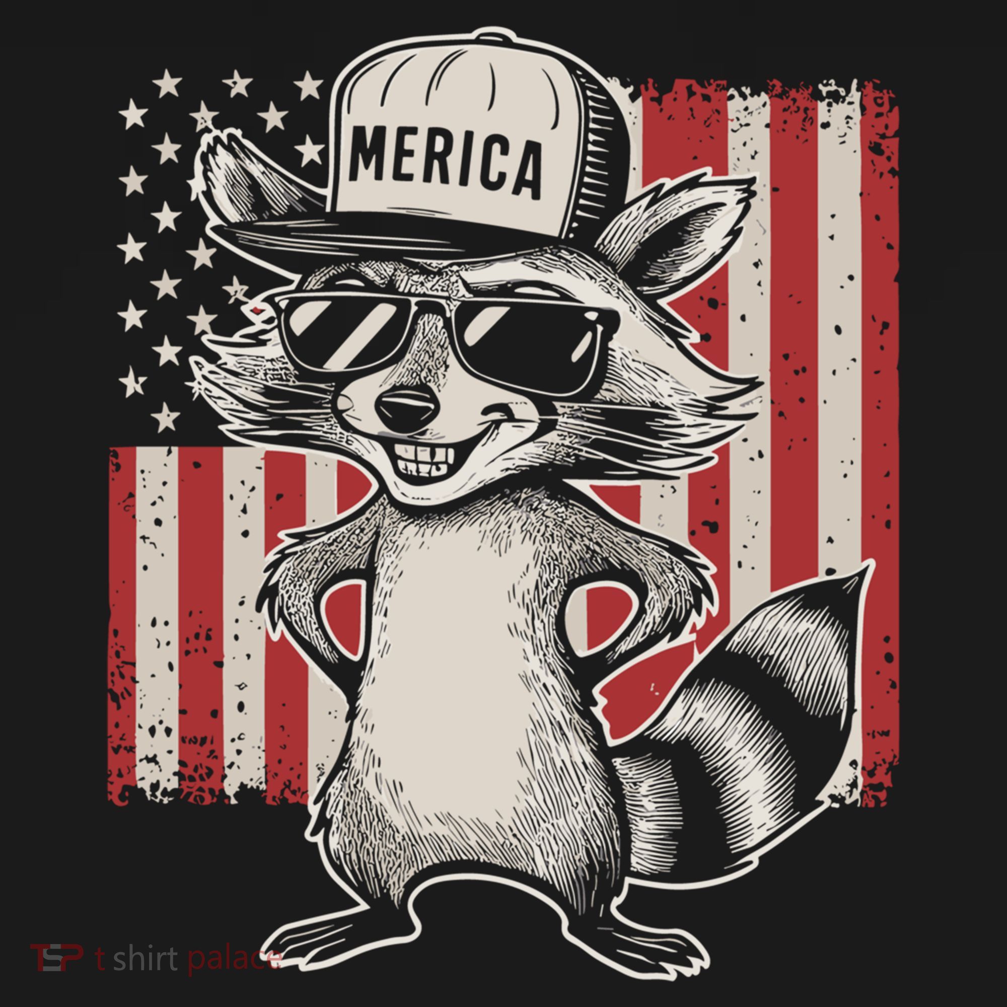 Redneck Raccoon Patriotic White Trash Party Attire Hillbilly Gift Ornament