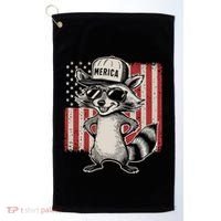 Redneck Raccoon Patriotic White Trash Party Attire Hillbilly Gift Golf Towel thumb 0