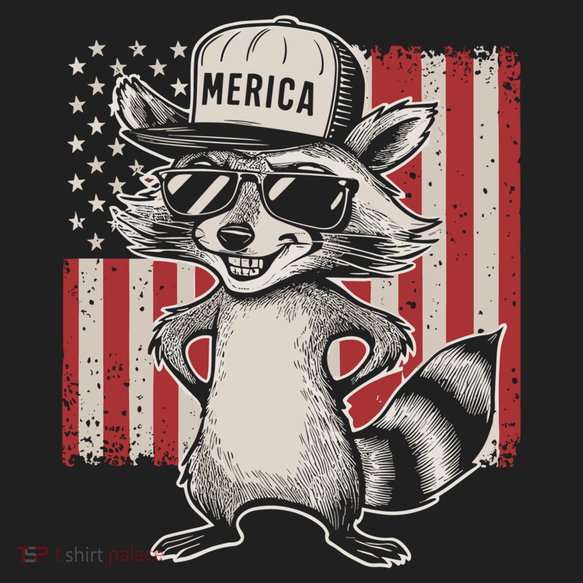 Redneck Raccoon Patriotic White Trash Party Attire Hillbilly Gift Golf Towel