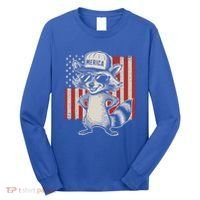 Redneck Raccoon Patriotic White Trash Party Attire Hillbilly Gift Long Sleeve Shirt thumb 0