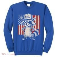Redneck Raccoon Patriotic White Trash Party Attire Hillbilly Gift Sweatshirt thumb 0