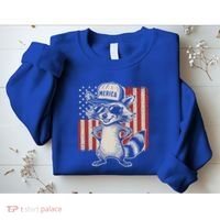 Redneck Raccoon Patriotic White Trash Party Attire Hillbilly Gift Sweatshirt thumb 2