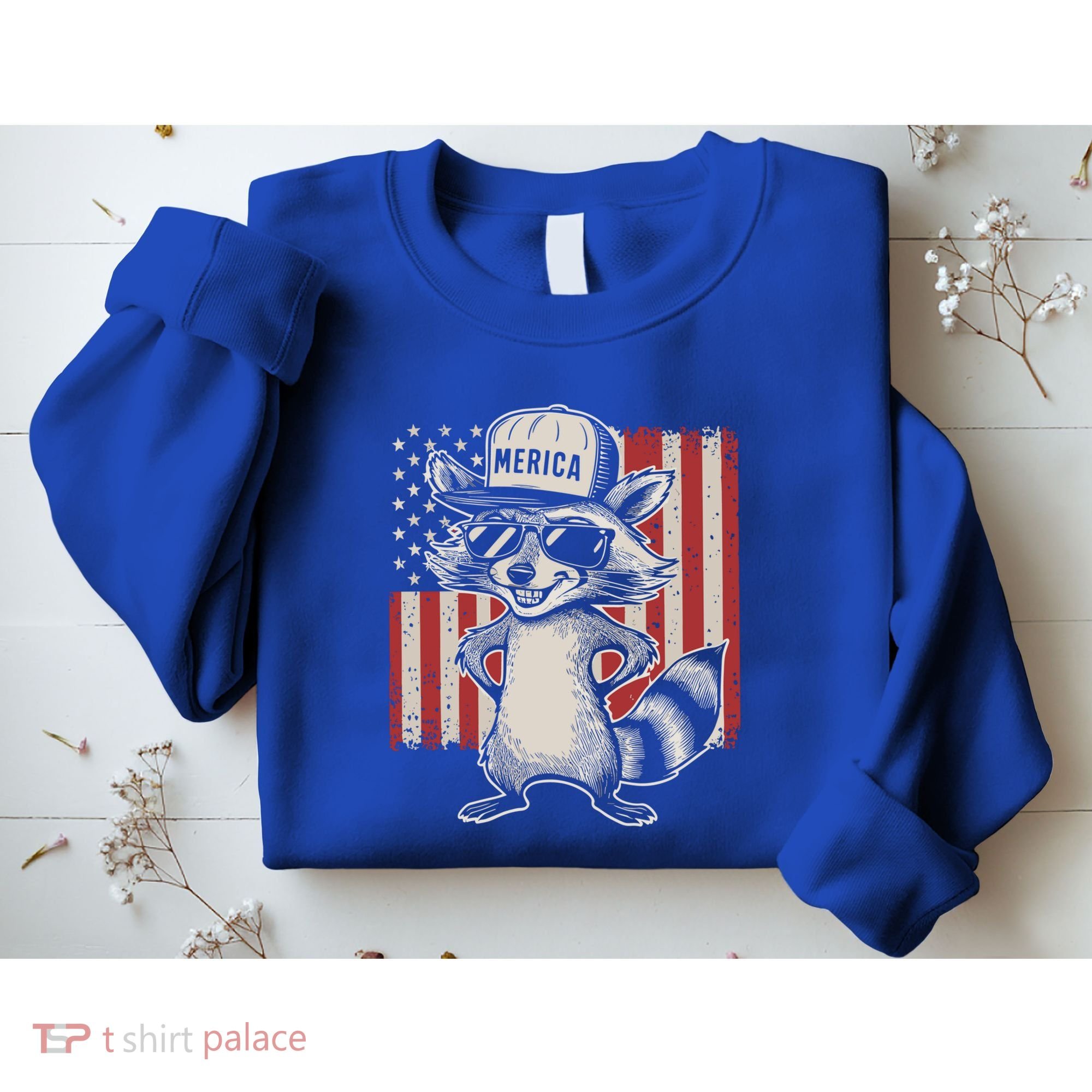 Redneck Raccoon Patriotic White Trash Party Attire Hillbilly Gift Sweatshirt