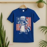 Redneck Raccoon Patriotic White Trash Party Attire Hillbilly Gift T-Shirt thumb 2