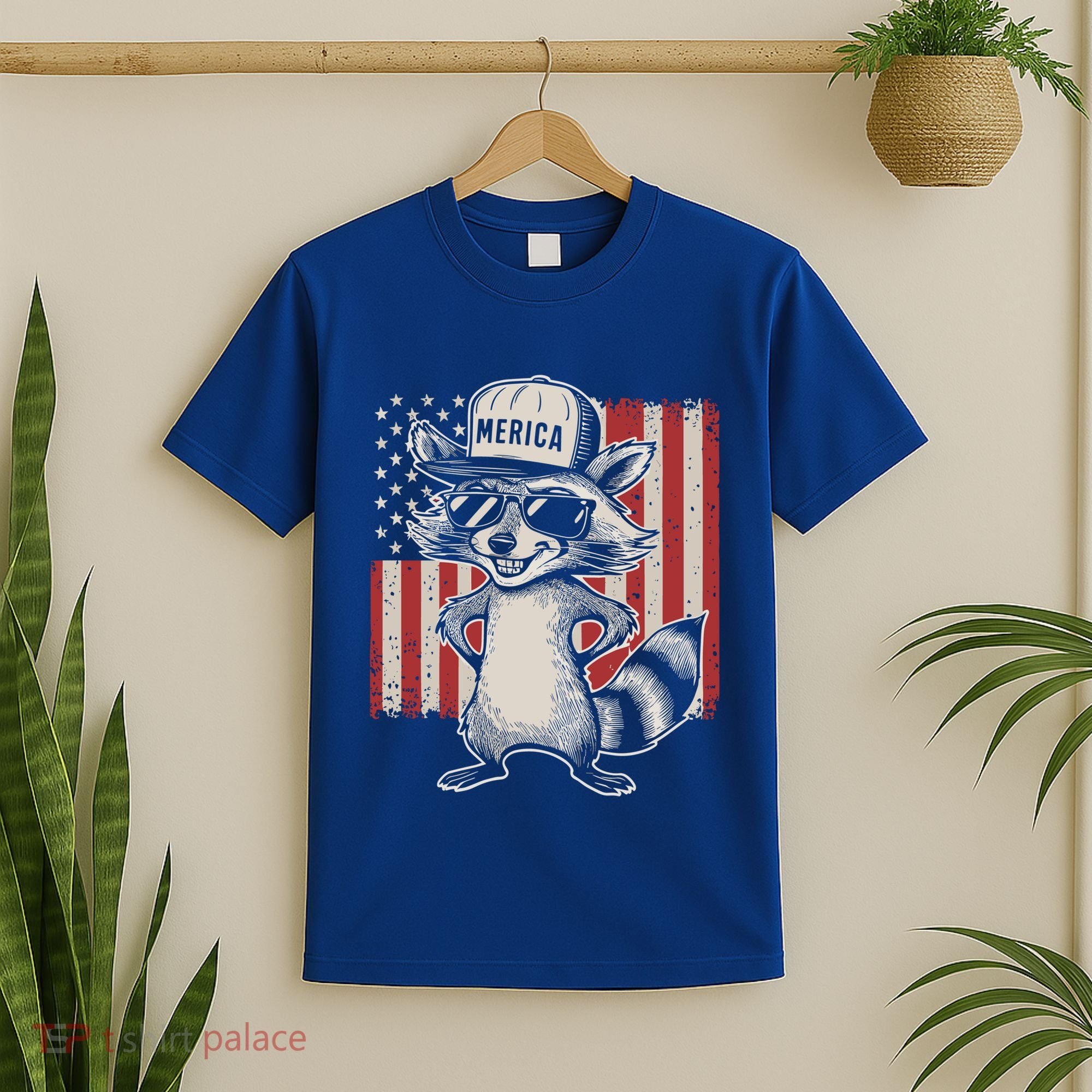 Redneck Raccoon Patriotic White Trash Party Attire Hillbilly Gift T-Shirt