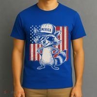 Redneck Raccoon Patriotic White Trash Party Attire Hillbilly Gift T-Shirt thumb 3