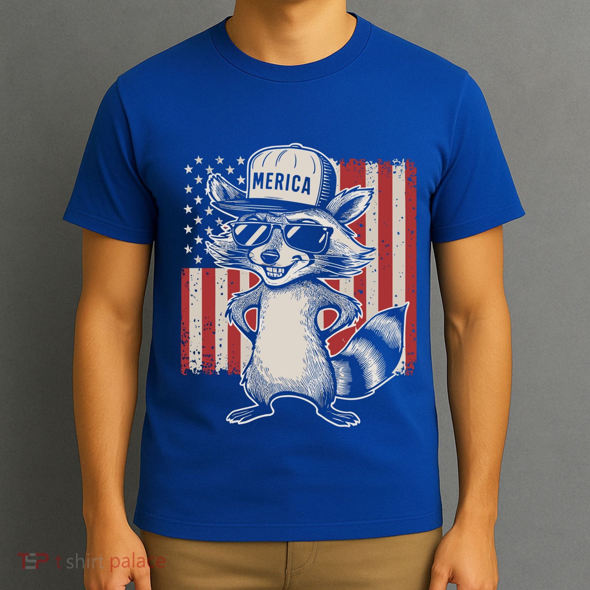 Redneck Raccoon Patriotic White Trash Party Attire Hillbilly Gift T-Shirt