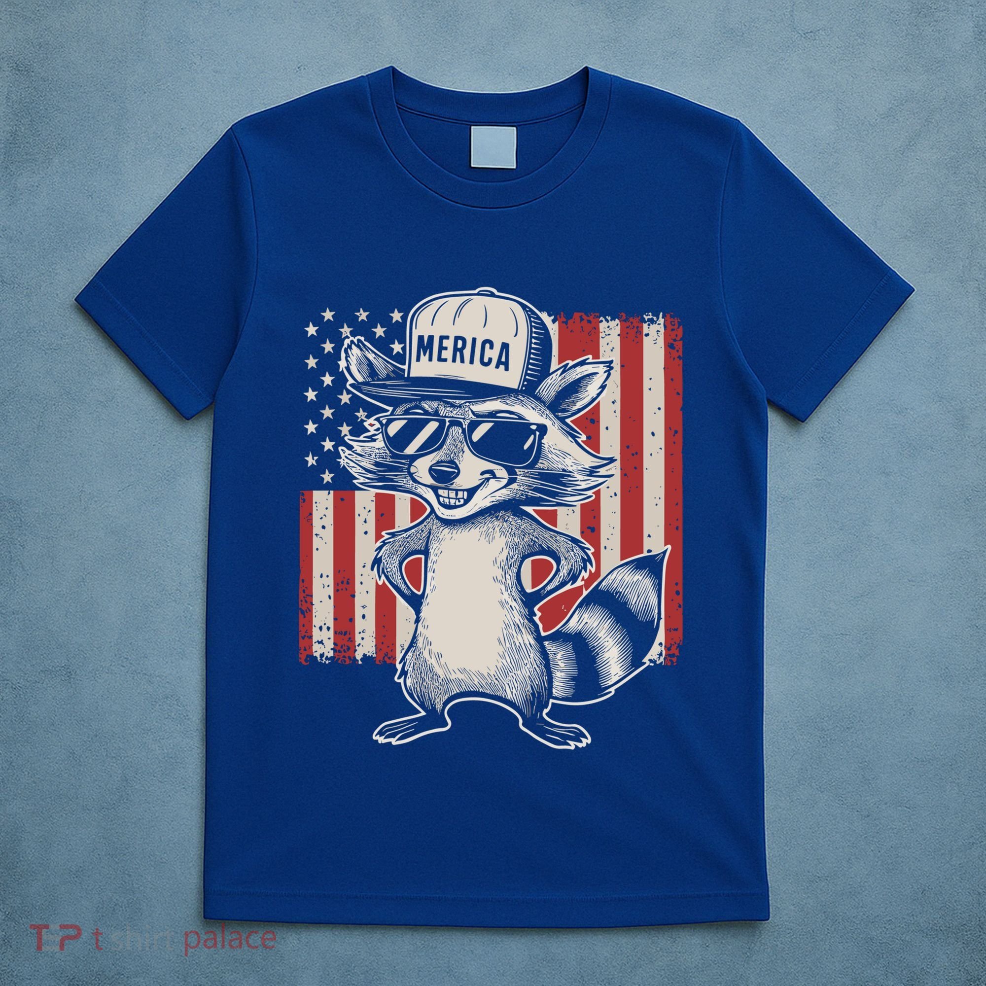 Redneck Raccoon Patriotic White Trash Party Attire Hillbilly Gift T-Shirt