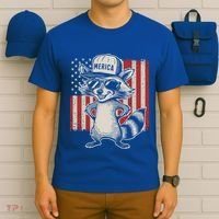 Redneck Raccoon Patriotic White Trash Party Attire Hillbilly Gift T-Shirt thumb 6