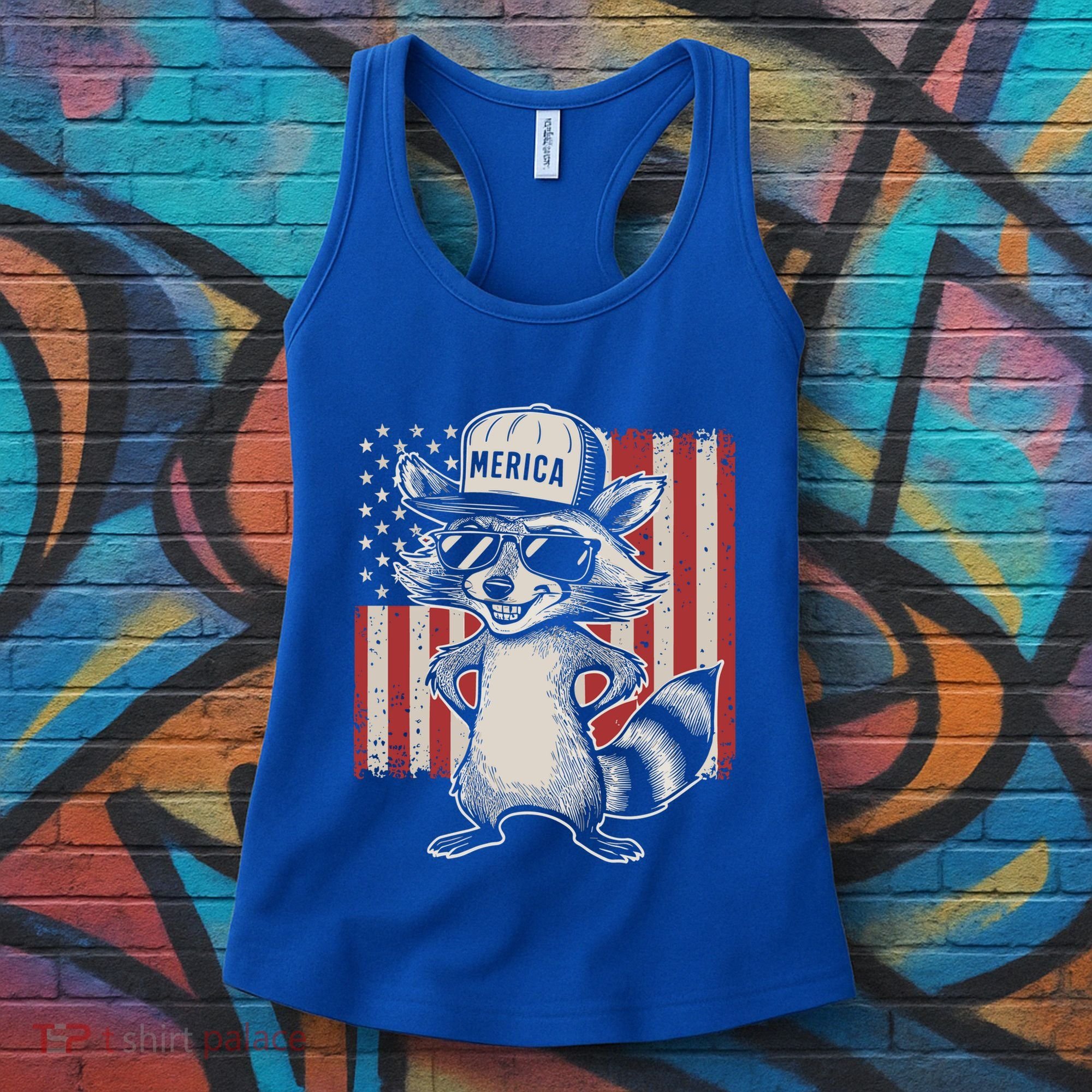 Redneck Raccoon Patriotic White Trash Party Attire Hillbilly Gift Women's Tank Top