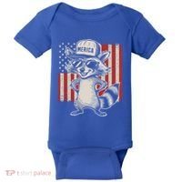 Redneck Raccoon Patriotic White Trash Party Attire Hillbilly Gift Baby Bodysuit thumb 0