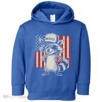 Redneck Raccoon Patriotic White Trash Party Attire Hillbilly Gift Toddler Hoodie thumb 0