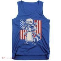 Redneck Raccoon Patriotic White Trash Party Attire Hillbilly Gift Tank Top thumb 0