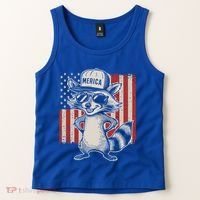 Redneck Raccoon Patriotic White Trash Party Attire Hillbilly Gift Tank Top thumb 2