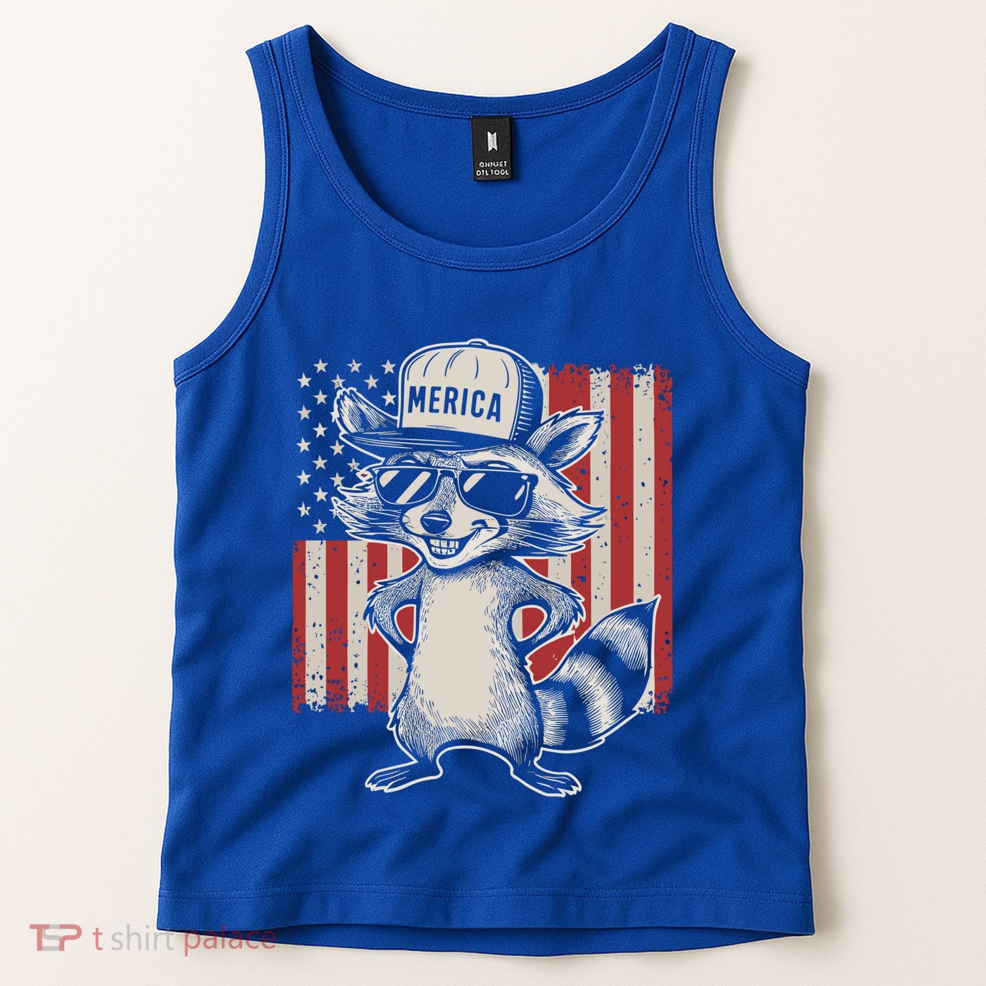 Redneck Raccoon Patriotic White Trash Party Attire Hillbilly Gift Tank Top