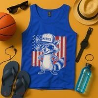 Redneck Raccoon Patriotic White Trash Party Attire Hillbilly Gift Tank Top thumb 4
