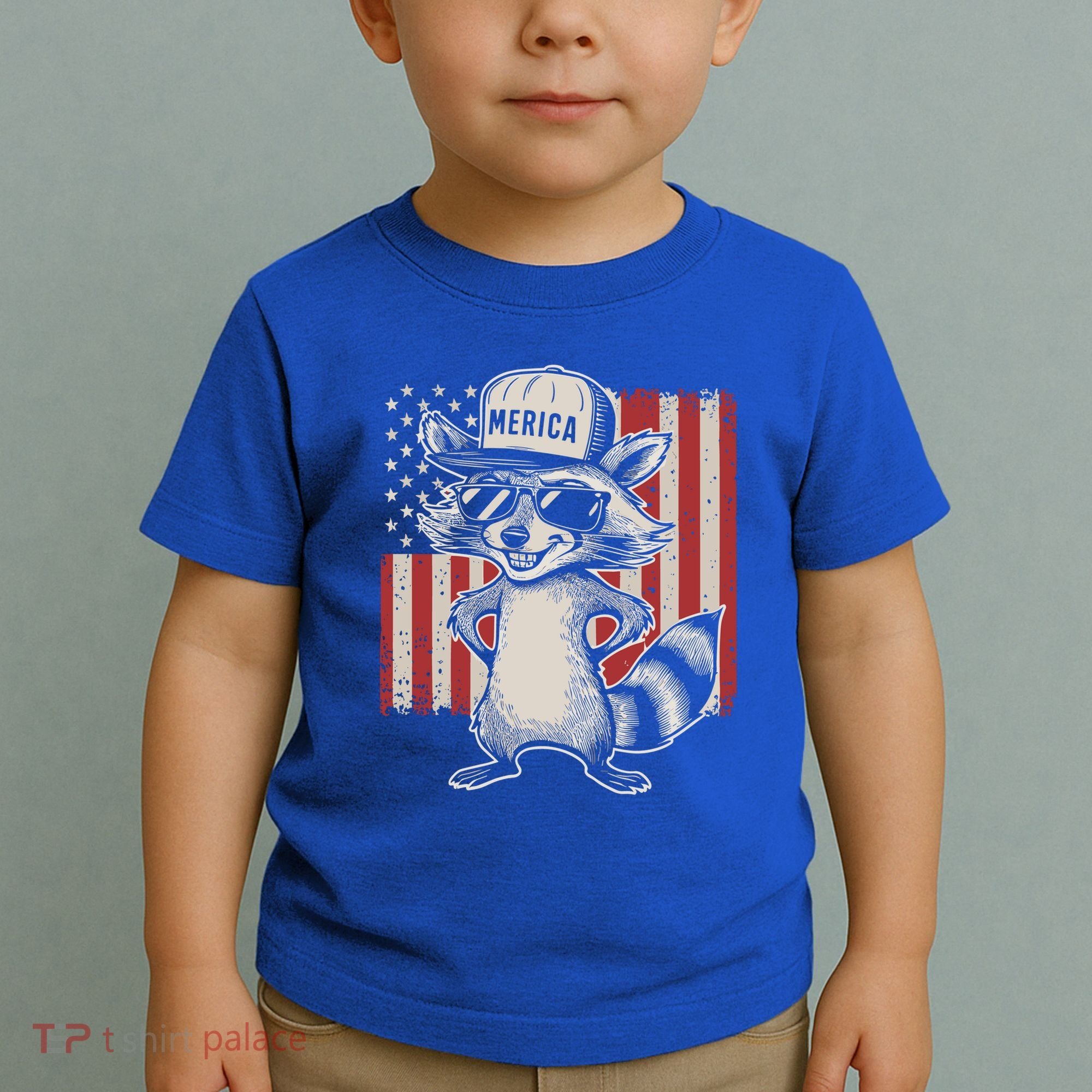 Redneck Raccoon Patriotic White Trash Party Attire Hillbilly Gift Toddler T-Shirt