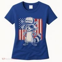 Redneck Raccoon Patriotic White Trash Party Attire Hillbilly Gift Women's T-Shirt thumb 0