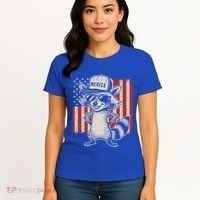 Redneck Raccoon Patriotic White Trash Party Attire Hillbilly Gift Women's T-Shirt thumb 4