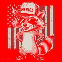 Redneck Raccoon Patriotic White Trash Party Attire Hillbilly Gift Santa Hat thumb 1