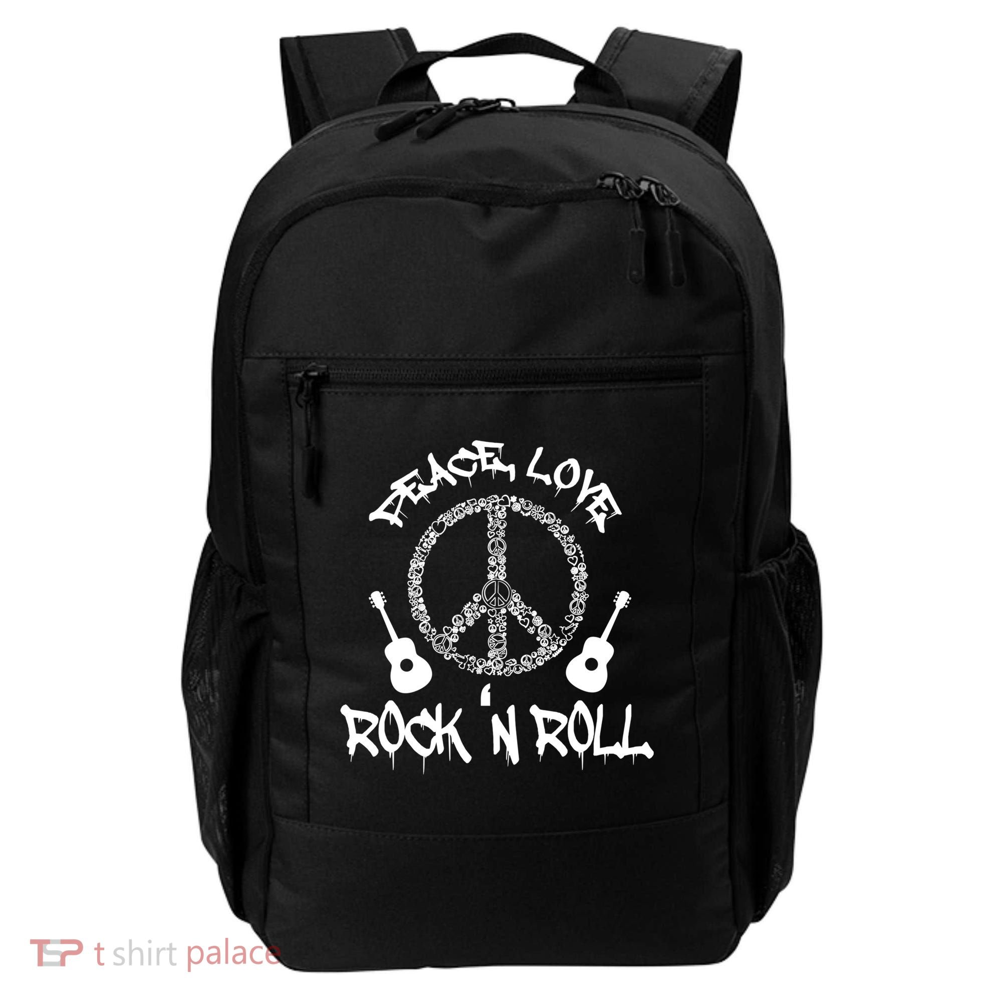Rock'n Roll Peace Love Rock and Roll Tee Backpack