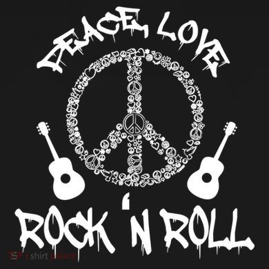 Rock'n Roll Peace Love Rock and Roll Tee Ornament