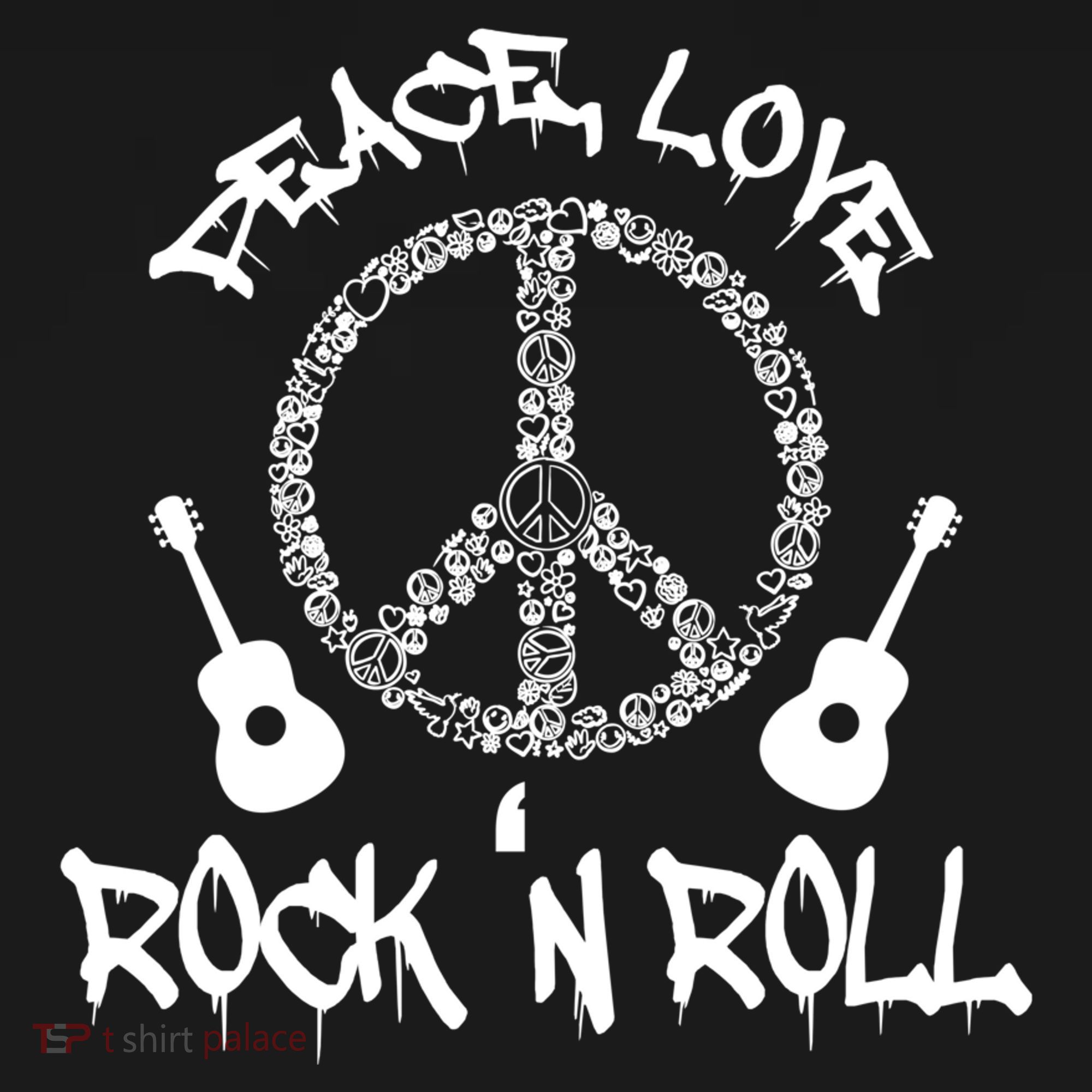 Rock'n Roll Peace Love Rock and Roll Tee Ornament