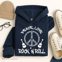 Rock'n Roll Peace Love Rock and Roll Tee Hoodie thumb 4