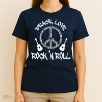 Rock'n Roll Peace Love Rock and Roll Tee T-Shirt thumb 4
