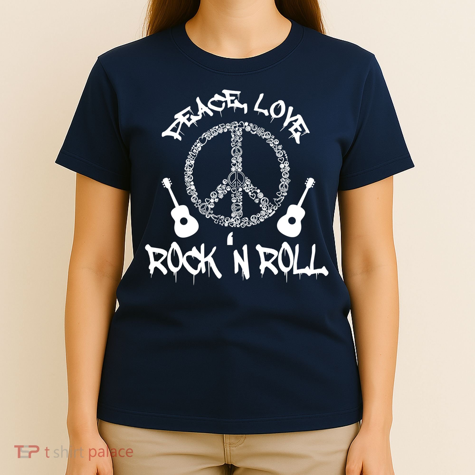 Rock'n Roll Peace Love Rock and Roll Tee T-Shirt