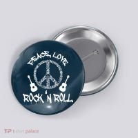 Rock'n Roll Peace Love Rock and Roll Tee Button thumb 0