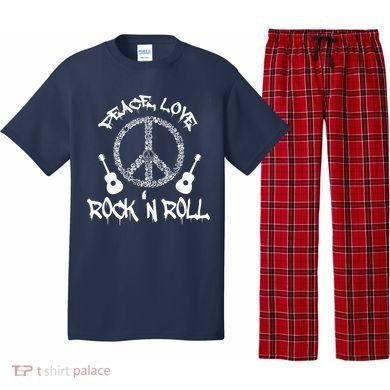 Rock'n Roll Peace Love Rock and Roll Tee Pajama Set