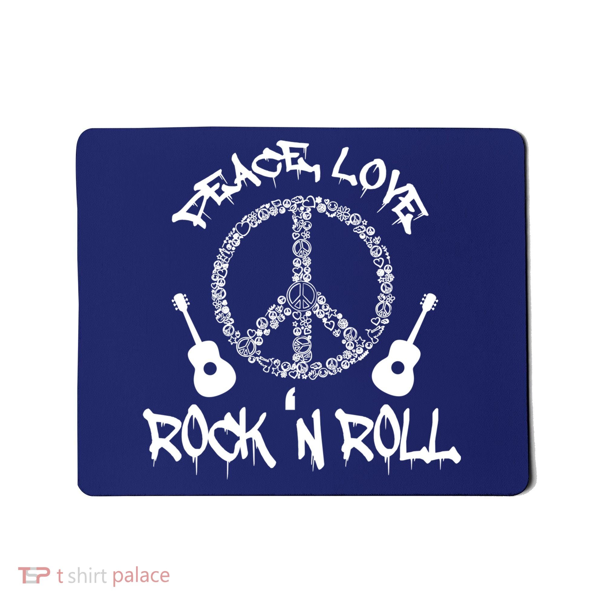 Rock'n Roll Peace Love Rock and Roll Tee Mousepad