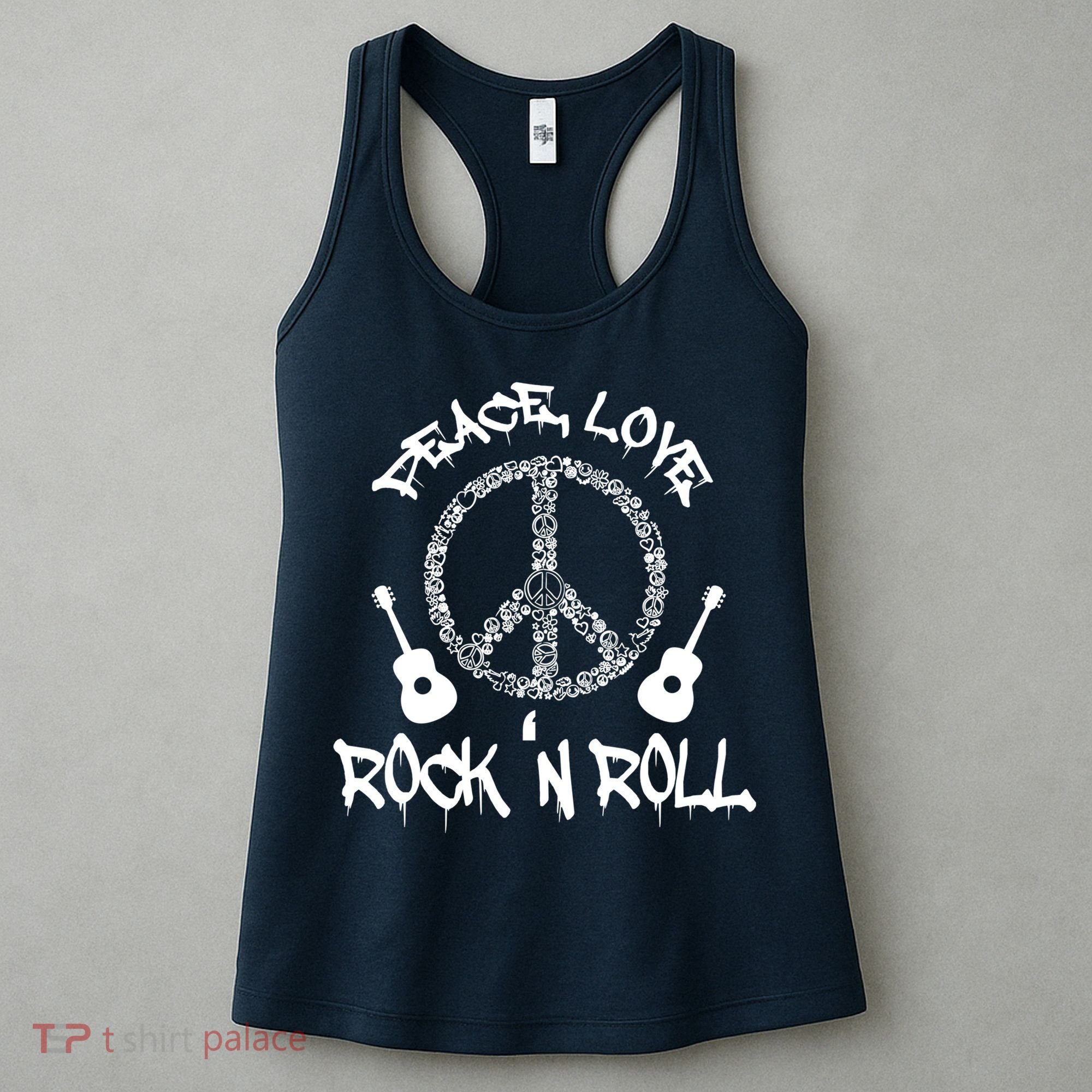 Rock'n Roll Peace Love Rock and Roll Tee Women's Tank Top