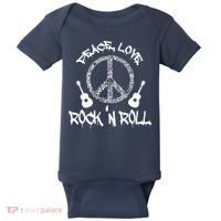 Rock'n Roll Peace Love Rock and Roll Tee Baby Bodysuit thumb 0