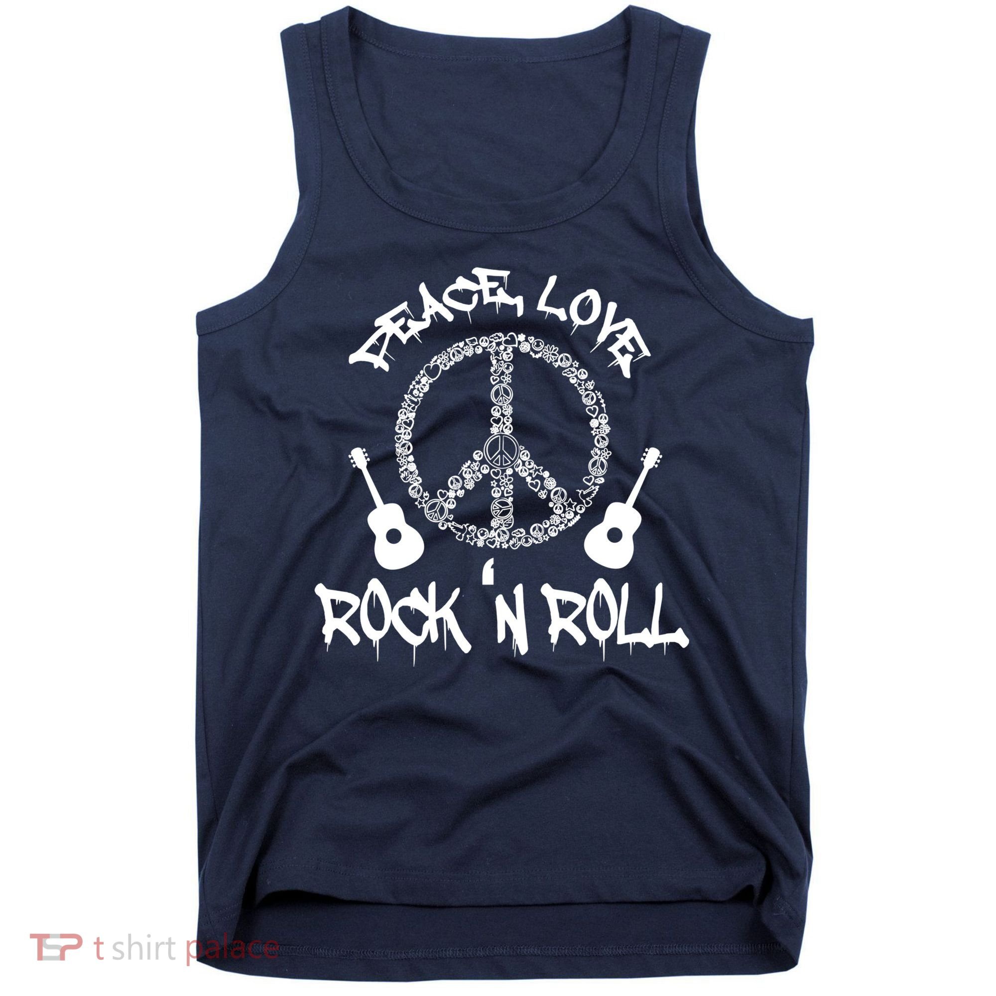 Rock'n Roll Peace Love Rock and Roll Tee Tank Top