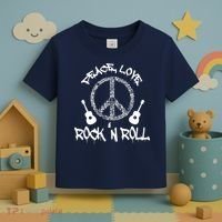 Rock'n Roll Peace Love Rock and Roll Tee Toddler T-Shirt thumb 3