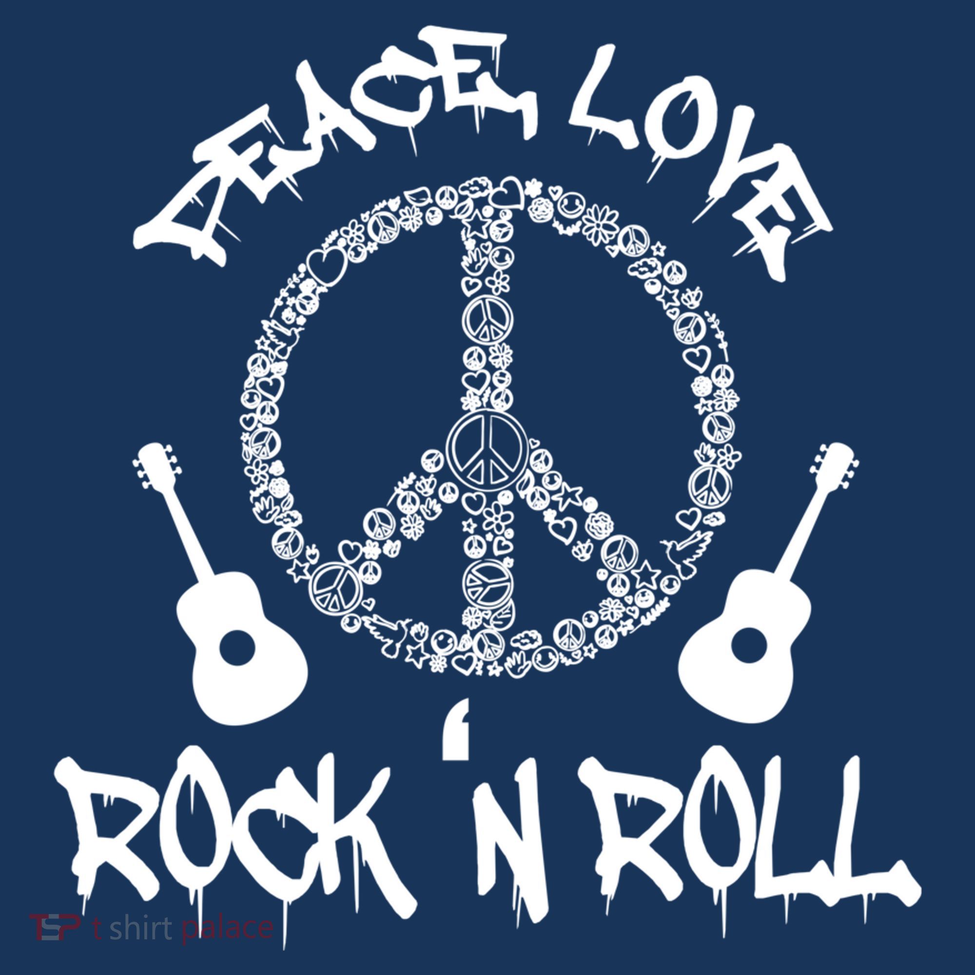 Rock'n Roll Peace Love Rock and Roll Tee Visor