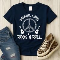 Rock'n Roll Peace Love Rock and Roll Tee Women's T-Shirt thumb 3