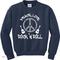 Rock'n Roll Peace Love Rock and Roll Tee Kids Sweatshirt thumb 0