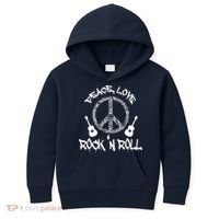Rock'n Roll Peace Love Rock and Roll Tee Kids Hoodie thumb 0