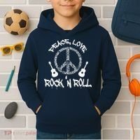 Rock'n Roll Peace Love Rock and Roll Tee Kids Hoodie thumb 2