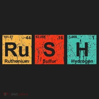 Rush (Rush) Periodic Table Elements Ladies Heavyweight Boxy Pullover Hoodie