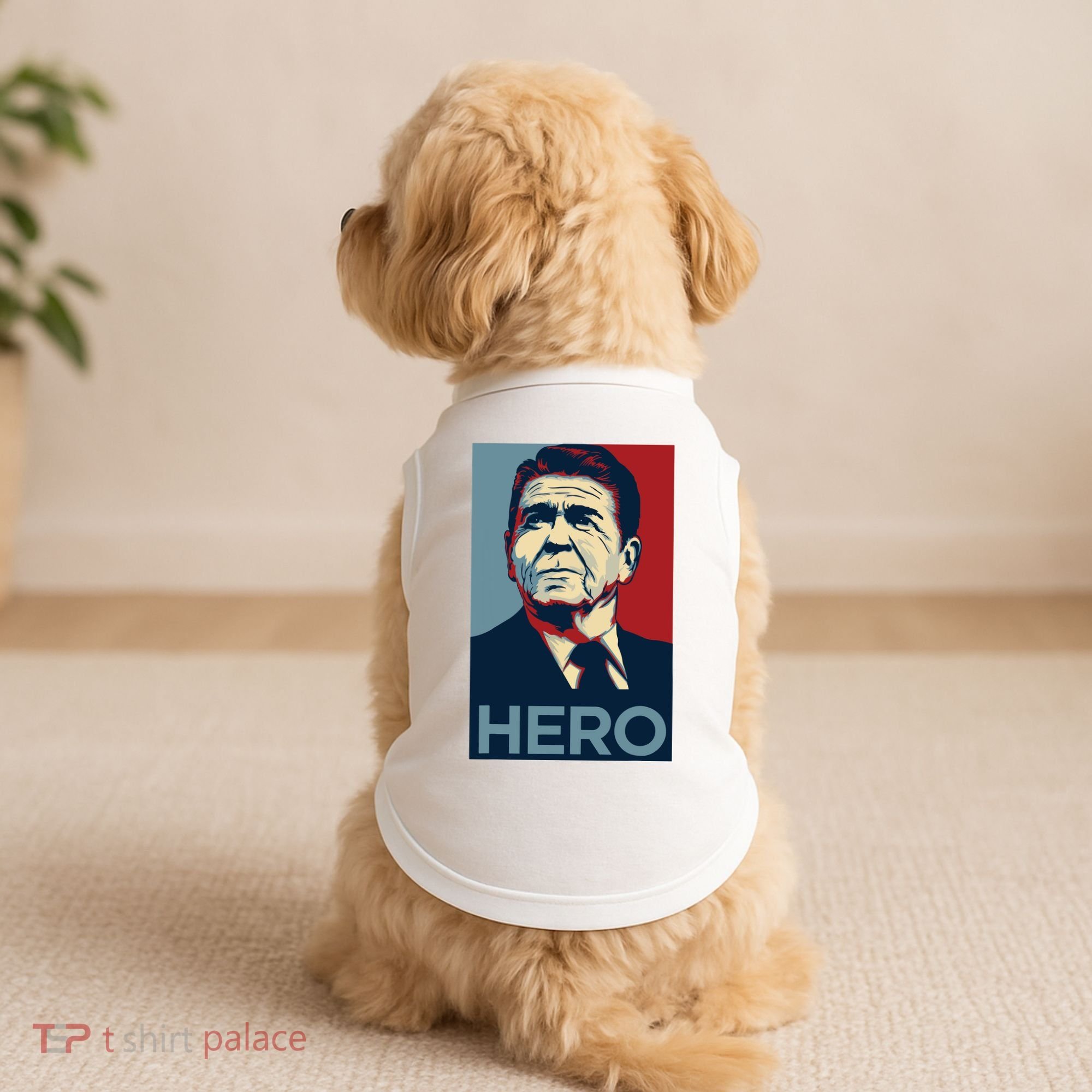 Ronald Reagan President Usa America Funny Doggie Tank