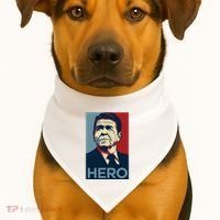 Ronald Reagan President Usa America Funny USA-Made Doggie Bandana thumb 1